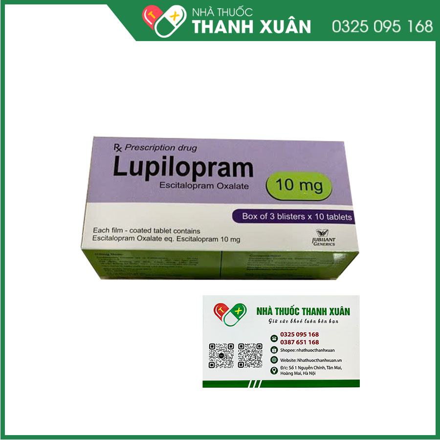 Lupilopram 10mg điều trị trầm cảm trầm trọng, rối loạn lo âu, rồi loạn ám ảnh cưỡng chế